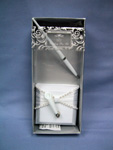 Product image for White Diamante Wedding Pen Set