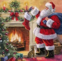 Capture the enchanting spirit of Christmas Eve with our delightful 20 Pack 3 Ply Santa Placing Presents In Stockings Lunch Napkins. Each retail pack offers 20 premium, 3-ply napkins, showcasing a truly heartwarming scene. Imagine Santa, laden with gifts, quietly filling stockings by a cosy, crackling fireplace, alongside a beautifully adorned Christmas tree and a watchful little cat.
These charming napkins are perfect for adding a touch of festive magic to any holiday celebration, from family feasts to office parties. Your customers will adore the classic design and superior quality from Anniversary House. Ideal for retailers looking to stock up on essential, high-demand seasonal items, these napkins promise to bring joy to every table.