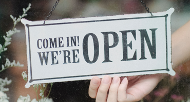 We are open sign