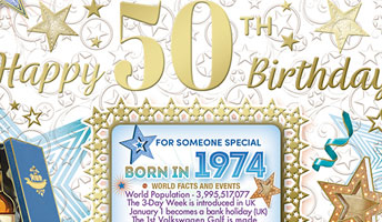 Age 50, 1974 greeting card. 