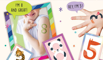 Tattoo greeting cards for children. 