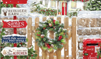 Christmas gate and postbox