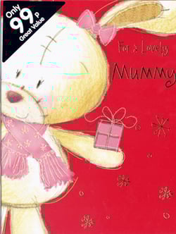 A card that says "for a lovely mummy" on it.