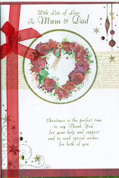 A Christmas card with lots of love for Mum and Dad.