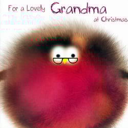 A card that says "For a lovely grandma at Christmas."