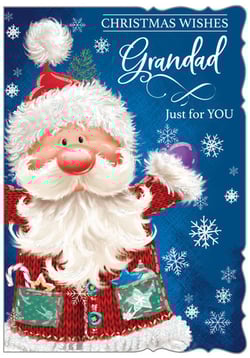 Christmas wishes, Grandad, just for you, with a picture of Santa.