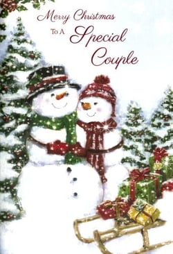 A Merry Christmas card to a special couple.