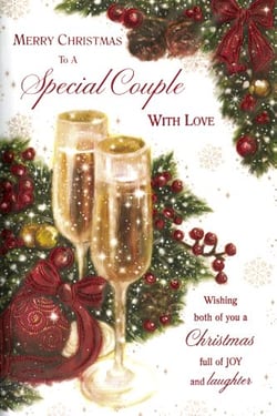 Merry Christmas to a special couple. With love, I wish both of you a Christmas full of joy and laughter.
