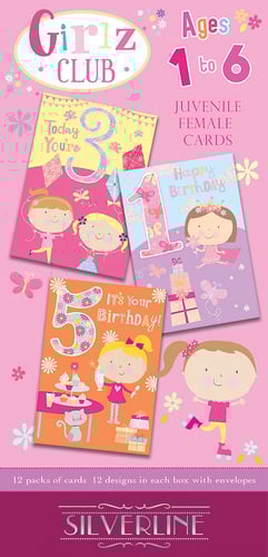 A box of girls' club juvenile female cards.