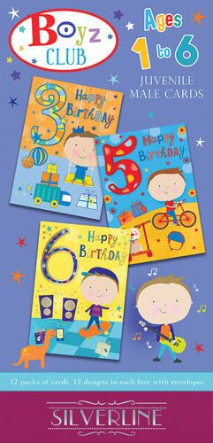 A box of Boyz Club juvenile male cards.