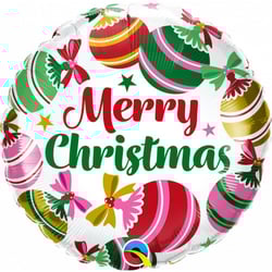 a christmas balloon that says merry christmas on it