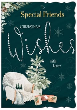 A Christmas card wishes with love to special friends.