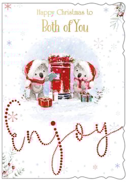 A Christmas card that says "Happy Christmas" to both of you.