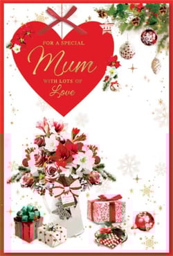 A Christmas card for a special mom with lots of love.