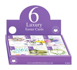 A display of six luxury Easter cards from Out of the Blue Studios.