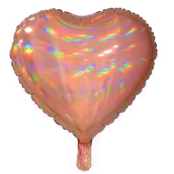 A pink heart-shaped balloon with a handle.