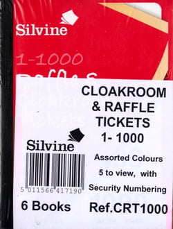 Organise your next event effortlessly with our Silvine Cloakroom & Raffle Tickets 1-1000. This convenient pack contains 6 books, each with tickets numbered from 1 to 1000, ideal for managing cloakrooms or running engaging raffles. Enjoy the vibrant assorted colours, which make sorting simple, and the '5 to view' design ensures quick and easy distribution. For added assurance, all tickets feature security numbering. A truly essential item for schools, charities, and businesses, ensuring smooth operations every time.