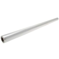a long piece of clear plastic wrap on a white background .