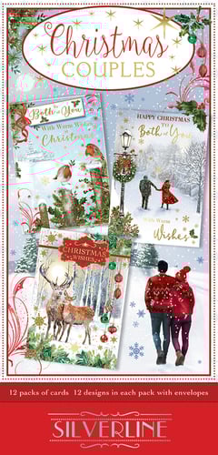 A box of Christmas couples cards by Silverline.