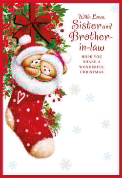 A Christmas card for a sister and brother-in-law.