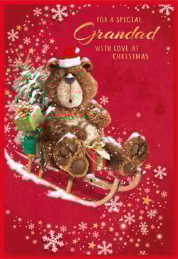 A Christmas card for a special granddad with love at Christmas.
