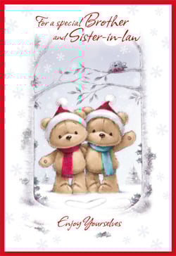 A Christmas card for a special brother and sister-in-law.