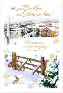 A Christmas card for a brother and sister-in-law.