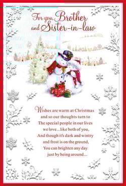A Christmas card for a brother and sister-in-law.
