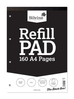 A black refill pad with 160 A4 pages.