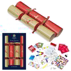 a box of tom smith crackers with a christmas theme
