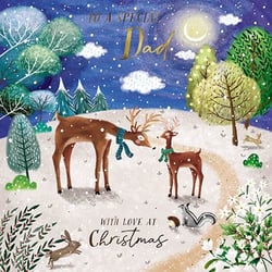 a christmas card for a special dad with love at christmas .