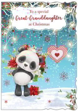 a christmas card that says to a special great granddaughter at christmas