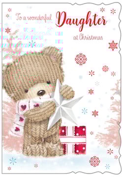 a christmas card that says to a wonderful daughter at christmas