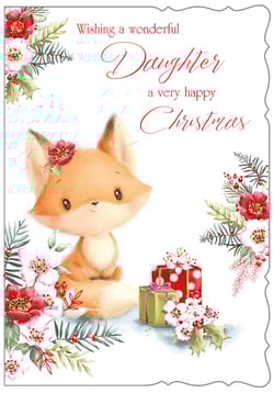 a christmas card wishing a wonderful daughter a very happy christmas