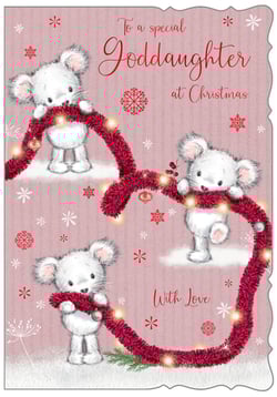 a christmas card that says to a special goddaughter at christmas