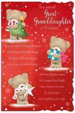 a christmas card that says to a special great granddaughter at christmas