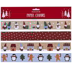 a pack of 36 paper chains with christmas characters on them