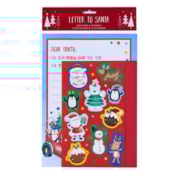 a letter to santa includes letters envelopes and stickers