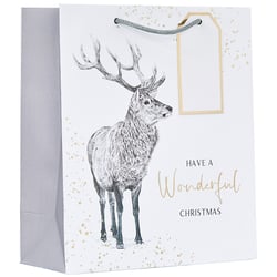 a christmas gift bag with a picture of a deer and the words have a wonderful christmas