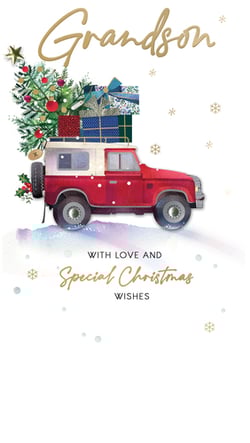 a grandson with love and special christmas wishes christmas card