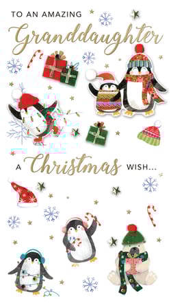 a christmas card that says to an amazing granddaughter a christmas wish