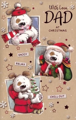 a christmas card that says with love dad at christmas
