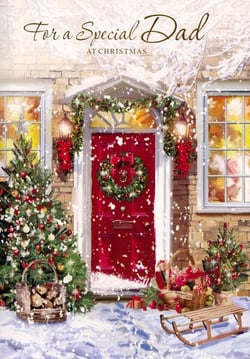 a christmas card that says for a special dad at christmas