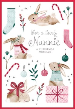 a christmas card that says for a lovely nannie