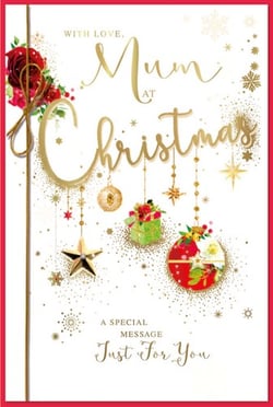 a mum at christmas card with a special message just for you