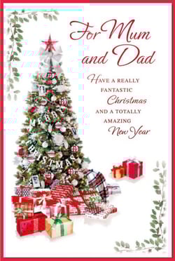 a christmas card that says for mum and dad