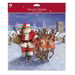 an advent calendar with santa and reindeer on it