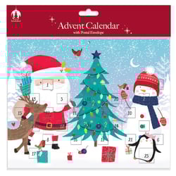 a christmas advent calendar with a postal envelope