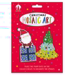 a christmas mosaic art includes santa claus and a christmas tree