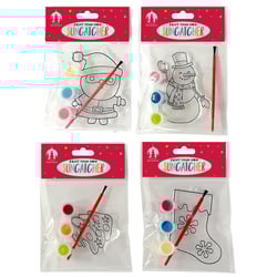 four packages of paint your own suncatchers with brushes